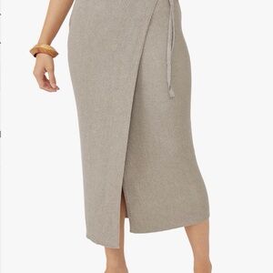 Free People Taupe Asymmetrical Skirt